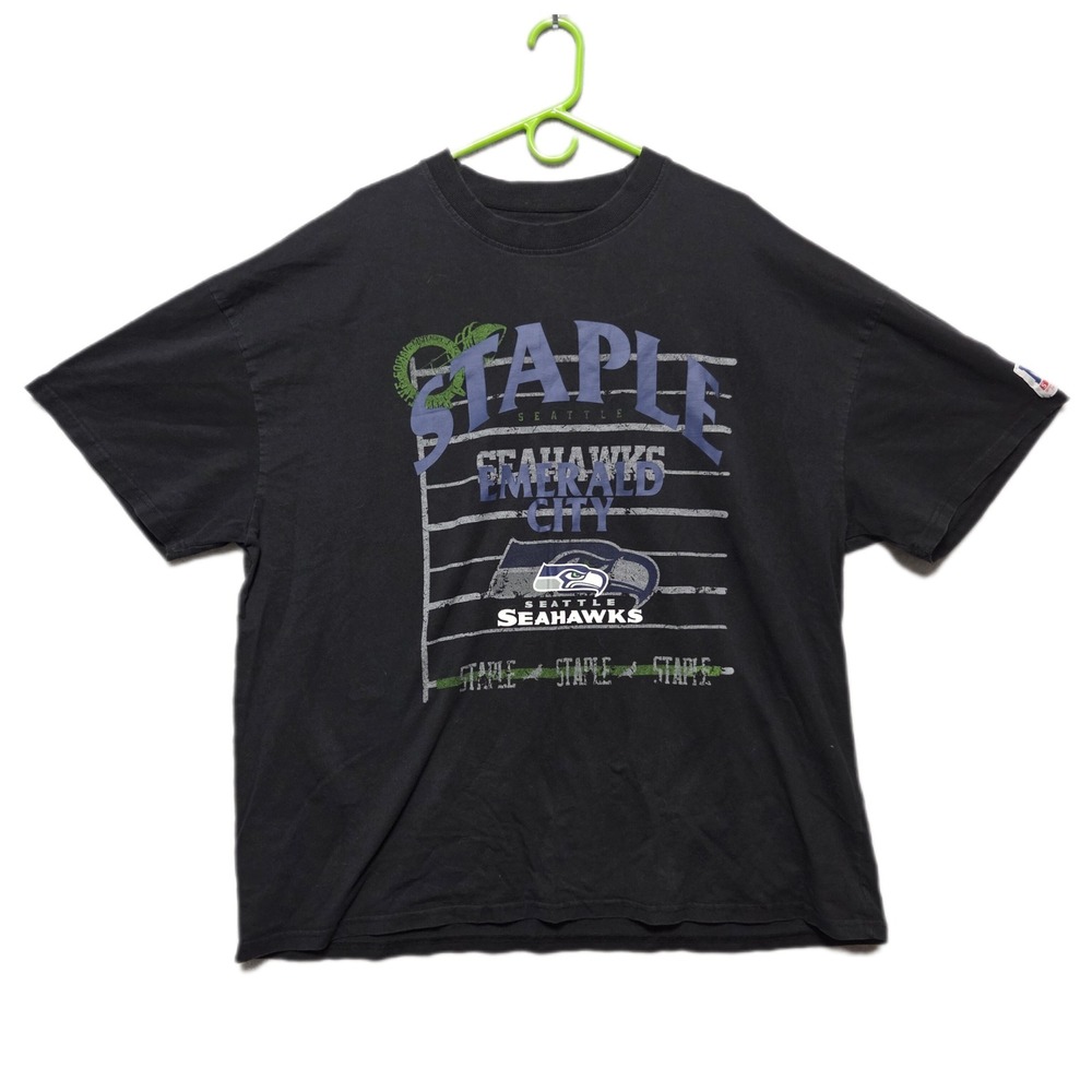 Staple‎ x NFL Seattle Seahawks Emerald City Black Graphic T-Shirt Mens XXL 2022